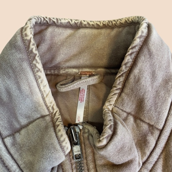 Free People Oversized Quilted Dolman Bomber Jacket Champagne Tan Large - Picture 7 of 16